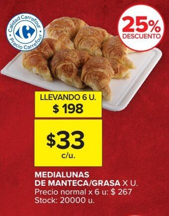 Carrefour Medialunas de manteca/grasa oferta