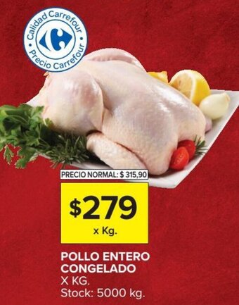 Carrefour Pollo entero congelado oferta