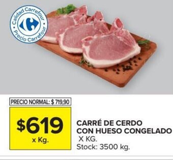 Carrefour Market Carré de Cerdo Con Hueso Congelado oferta