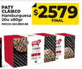Supermayorista Vital Paty clásico hamburguesa 20u x80gr oferta