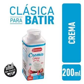 El Abastecedor Serensima crema de leche tetra x200cc oferta