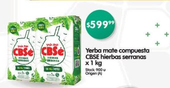 Supermercados Buenos Días yerba Mate Compuesta CBSE Hierbas Serranas x 1 kg oferta