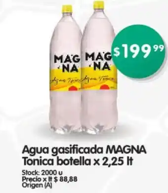 Supermercados Buenos Días Agua Gasificada Magna Tonica Botella x 2.25 Lt oferta