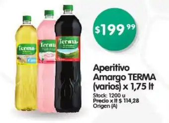 Supermercados Buenos Días Aperitivo Amargo Terma (Varios) x 1.75 Lt oferta