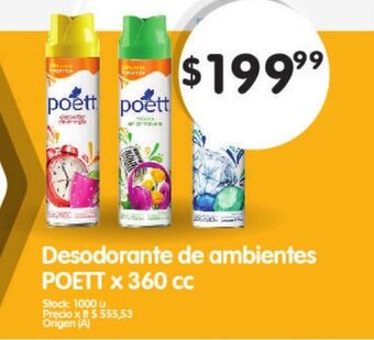 Supermercados Buenos Días Desodorante de Ambientes Poett x 360 cc oferta