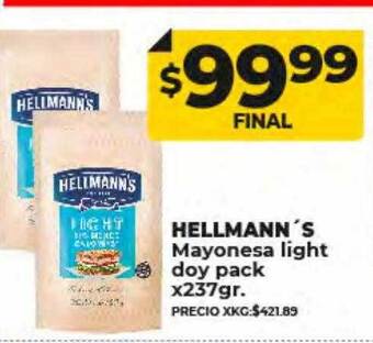 Supermayorista Vital Hellmann's mayonesa light doy pack oferta
