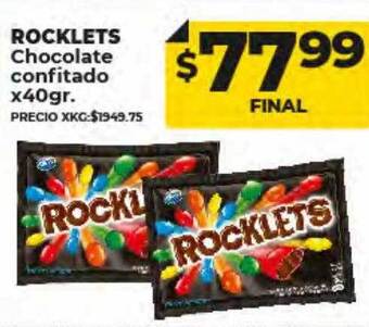 Supermayorista Vital Rocklets chocolate confitado x40gr oferta