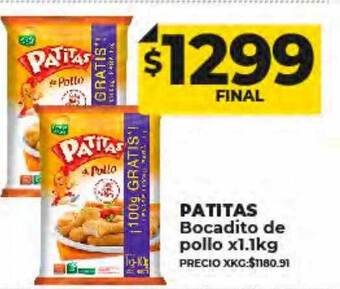 Supermayorista Vital Patitas bocadito de pollo oferta
