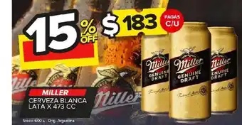 Carrefour Maxi Cerveza miller oferta