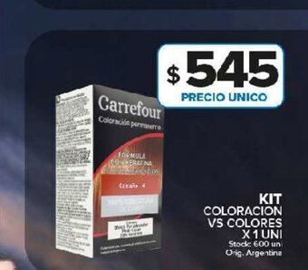 Carrefour Maxi Kit coloracion vs colores oferta
