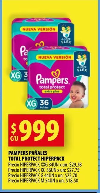 Punto Mayorista Pampers pañales total protect hiperpack oferta