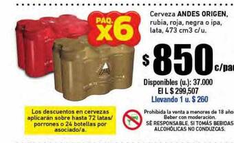 Cooperativa Obrera Cerveza andes origen rubia roja negra o ipa oferta