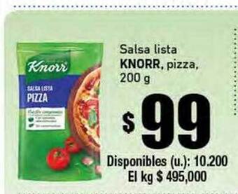 Cooperativa Obrera Salsa lista knorr pizza oferta