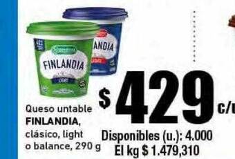 Cooperativa Obrera Queso untable finlandia clásico light o balance oferta
