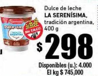 Cooperativa Obrera Dulce de leche la serenísima tradición argentina oferta