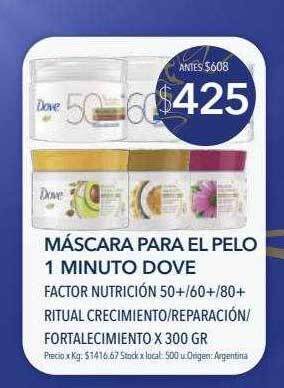 Disco Máscara para el pelo 1 minuto dove oferta