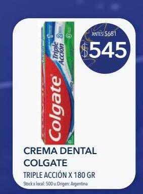 Disco Crema dental colgate triple acción oferta