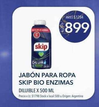 Disco Jabón para ropa skip bio enzimas diluible oferta