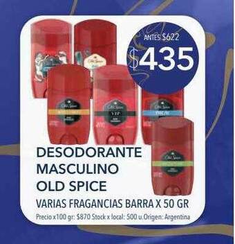 Disco Desodorante masculino old spice varias fragancias barra x 50 gr oferta