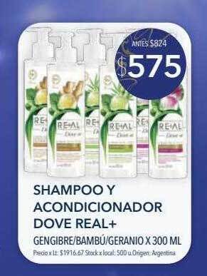 Jumbo Shampoo y acondicionador dove real + oferta
