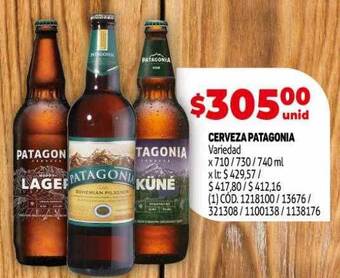 Makro Cerveza patagonia variedad oferta