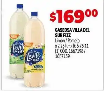 Makro Gaseosa villa del sur fizz limón - pomelo oferta