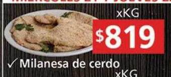 Supermercados Aiello Milanesa de cerdo oferta
