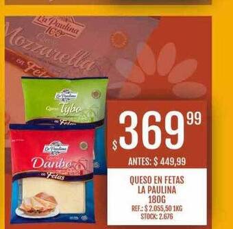Supermercados Todo Queso en fetas la paulina oferta