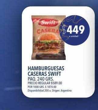 Supermercados Vea Hamburguesas caseras swift oferta