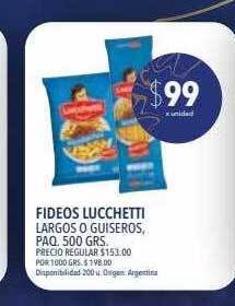 Supermercados Vea Fideos lucchetti oferta