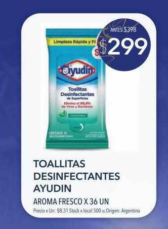 Jumbo Toallitas desinfectantes ayudin aroma fresco oferta