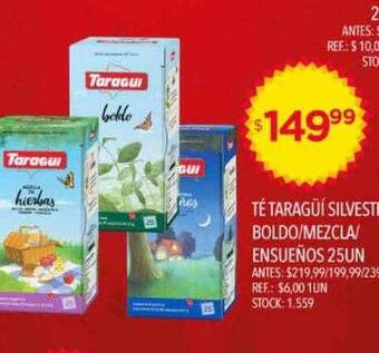 Supermercados Todo Té taragüí silvestre boldo mezcla ensueños oferta
