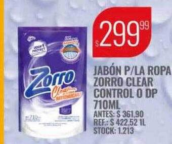 Supermercados Todo Jabón p la ropa zorro clear control o dp oferta