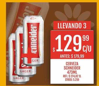 Supermercados Todo Cerveza schneider oferta