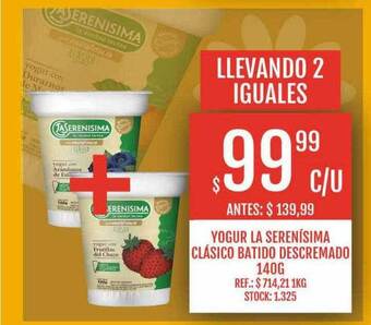 Supermercados Todo Yogur la serenísima clásico batido descremado oferta