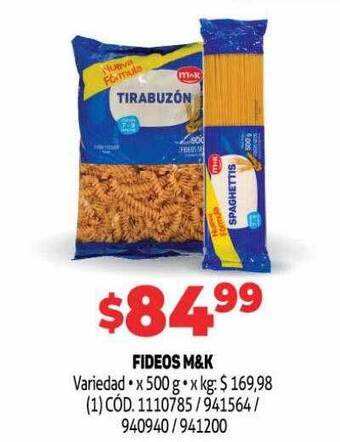 Makro Fideos m&k oferta