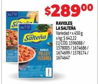 Makro Ravioles la salteña oferta
