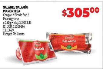 Makro Salame - salamín piamontesa oferta