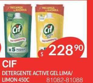 Masivos Cif detergente active gel lima limon oferta