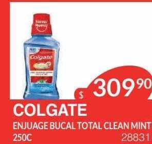 Masivos Colgate enjuague bucal total clean mint oferta