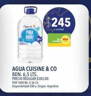 Supermercados Vea Agua cuisine & co oferta