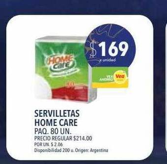 Supermercados Vea Servilletas home care oferta