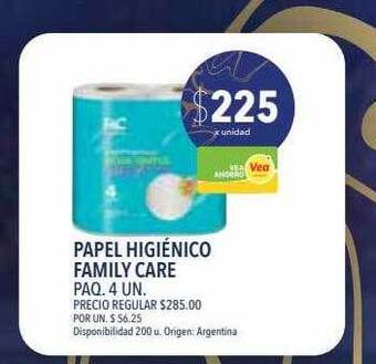 Supermercados Vea Papel higiénico family care oferta