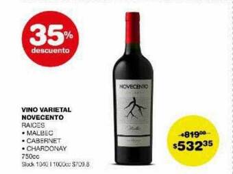 Atomo Conviene Vino varietal novecento 35% descuento oferta