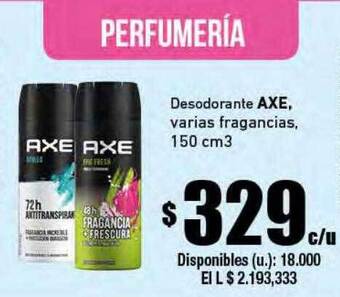 Cooperativa Obrera Desodorante axe varias fragancias oferta