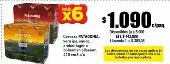 Cooperativa Obrera Cerveza patagonia vera ipa sauco amber lager o bohemian pilsener oferta