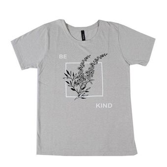 Coto Remera mujer manga corta estampada gris melange talle l oferta