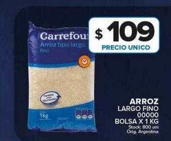 Carrefour Maxi Arroz largo fino 00000 bolsa oferta