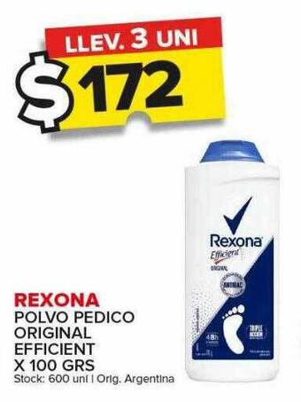 Carrefour Maxi Rexona polvo pedico original efficient oferta