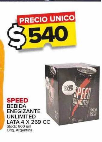 Carrefour Maxi Speed bebida energizante unlimited lata oferta